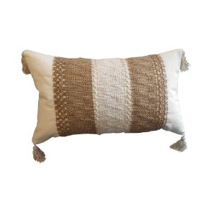 Almohadon con Tejido 50x30cm Natural/Blanco 473184