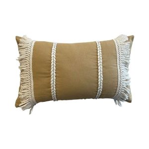 Almohadon Trenzas y Flecos 50x30cm Beige 473176