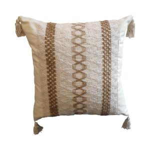 Almohadon con Tejido 45x45cm Blanco/Natural 473181