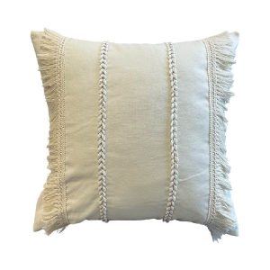 Almohadon Trenzas y Flecos 45x45cm Crema 473179