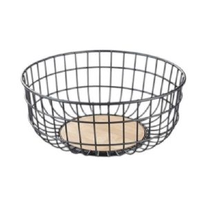 Canasto De Acero Y Bambu