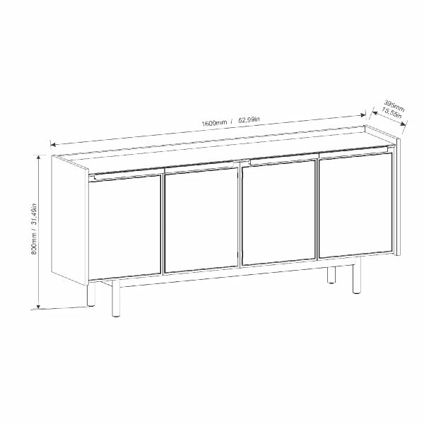 Aparador Dune 1.6 Off White / Nature 70133 - Imagen 3