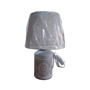 Lampara Veladora de Ceramica Gris Lam003