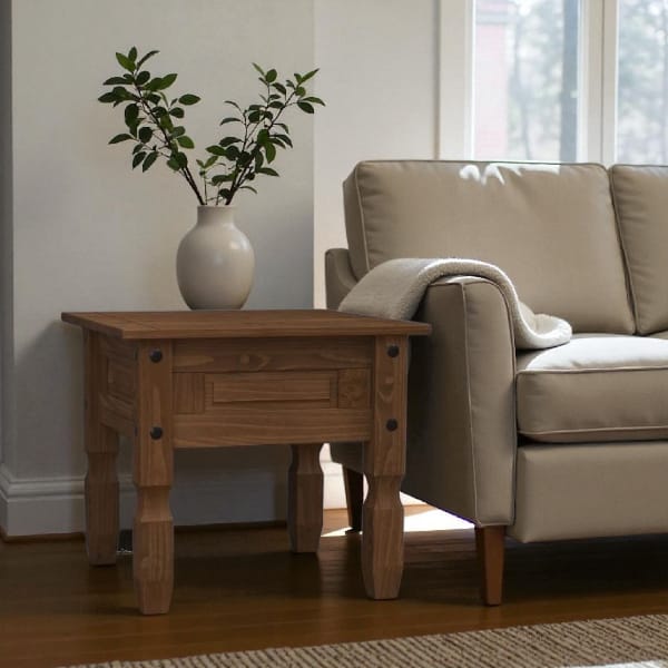 Mesa Lateral Linea Mexicana - MEX041 nogal - Imagen 2