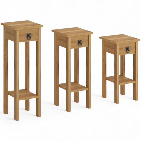 Conjunto Set De Mesas Línea Mexicana MEX019 Natural