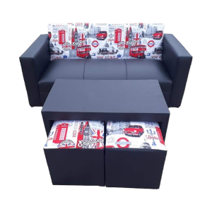 Combo Living Sofa + Mesa y Puff