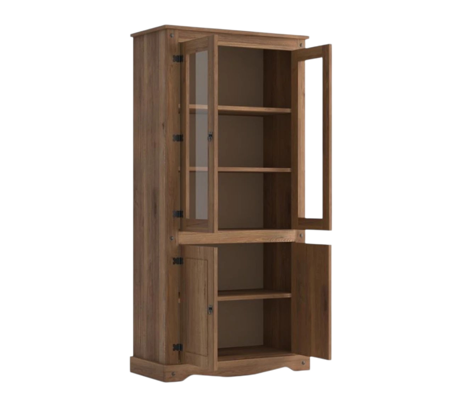 Biblioteca con Cristalero Línea Mexicana MEX056 Nogal - Imagen 2