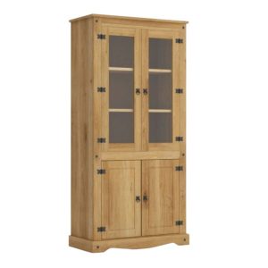 Biblioteca con Cristalero Línea Mexicana MEX056 Natural