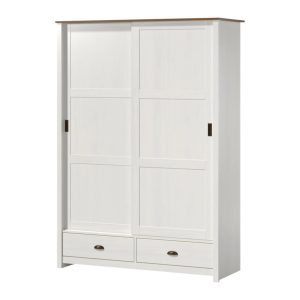 Ropero 2 Puertas Corredizas + 2 C Linea Colonial Blanco/Freijo 3425BF