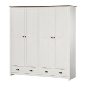 Ropero 4P+2C Linea Colonial Blanco/Freijo 3424BF