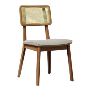 Silla de Comedor Classic Tela Lino Natural/Rattan 440