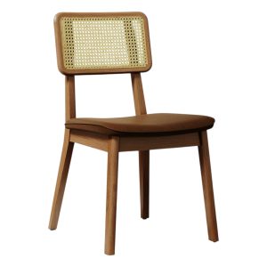 Silla de Comedor Classic Rattan/Cuero Sintético Marron 448