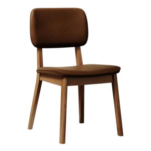 Silla De Comedor Classic Cuero Sintetico Marron 48