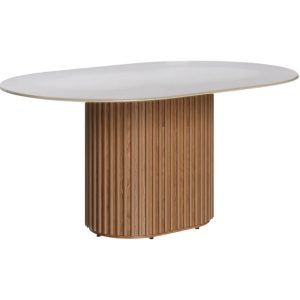 Mesa De Comedor Oval 1.60 Linea Manhattan Off White/Cinamomo 6611