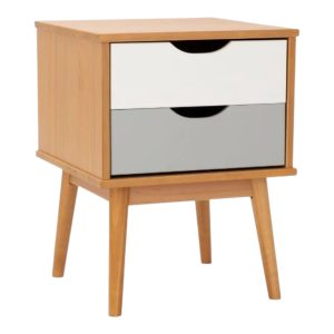 Mesa de Luz 2 Caj. Linea Nordica Rob/Gris/Bl 3400RZB