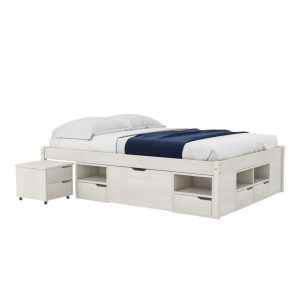 Cama Charme Con Cajones 140×190 Blanco 90 Linea Funcional