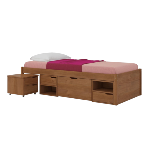 Cama Charme Con Cajones 90x190 Amendoa 94 Linea Funcional
