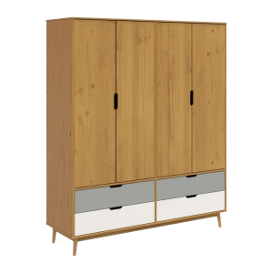 Ropero 4 Ptas. 4 Caj. Linea Nordica Rob/Gris/Bl 3404RZB