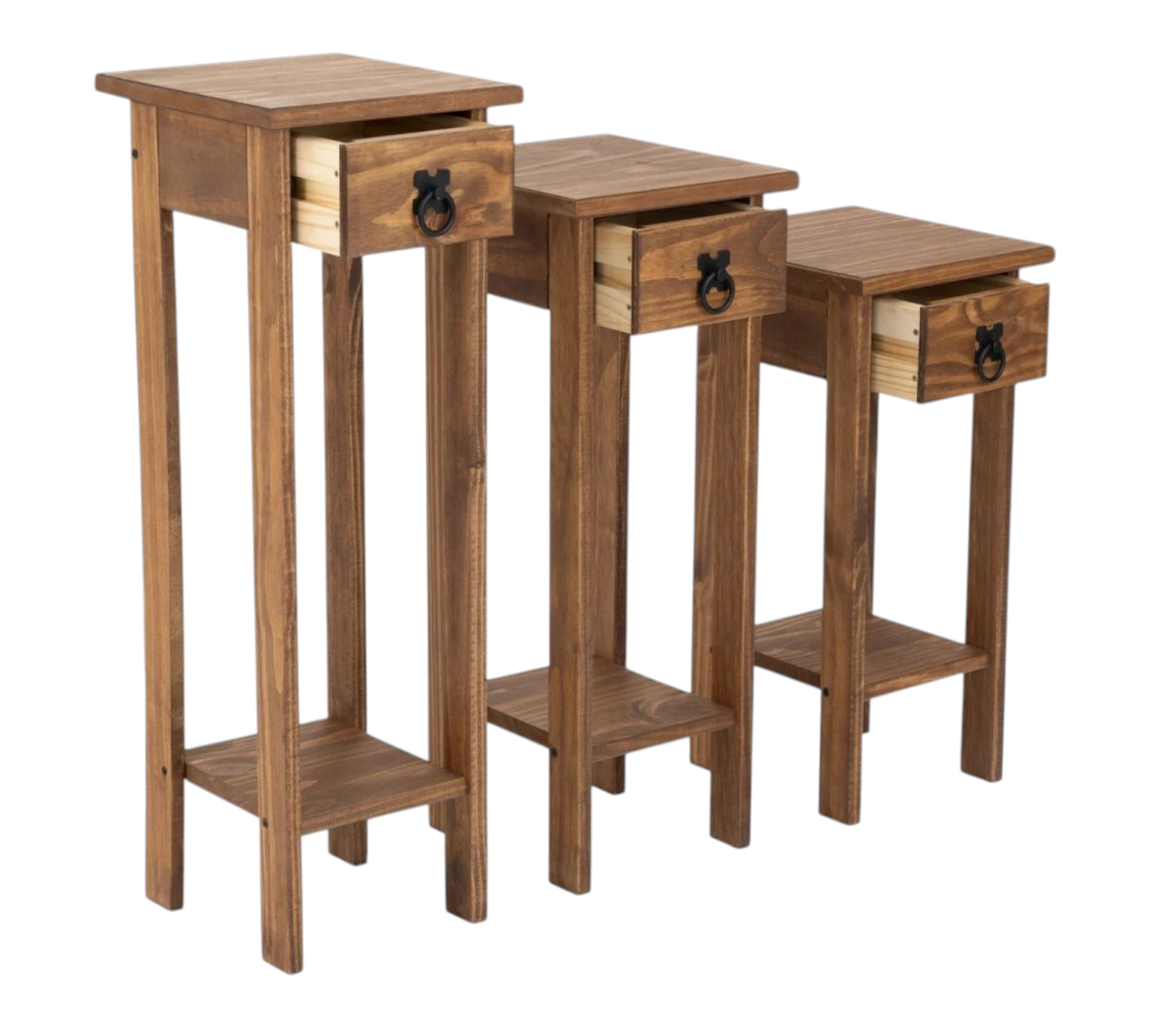 Conjunto Set De Mesas Línea Mexicana MEX019 Nogal - Imagen 4