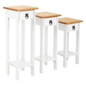 Conjunto Set De Mesas Línea Mexicana MEX019 Blanco