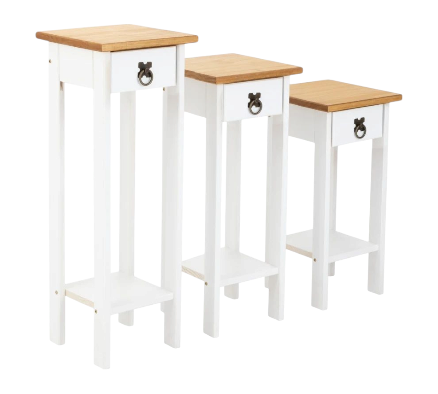 Conjunto Set De Mesas Línea Mexicana MEX019 Blanco