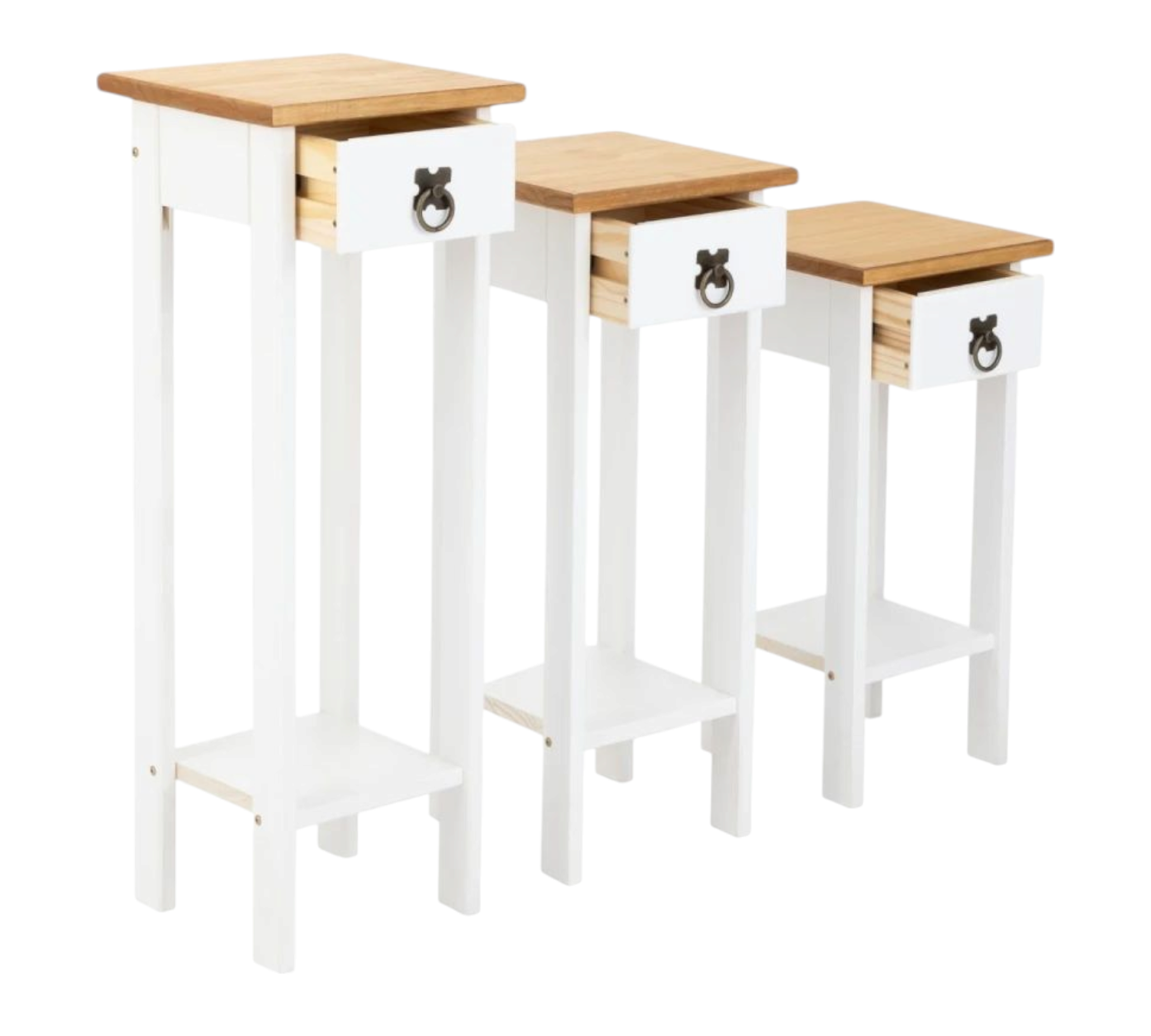 Conjunto Set De Mesas Línea Mexicana MEX019 Blanco - Imagen 4