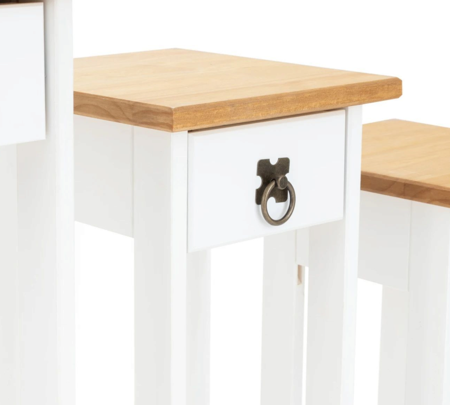 Conjunto Set De Mesas Línea Mexicana MEX019 Blanco - Imagen 2