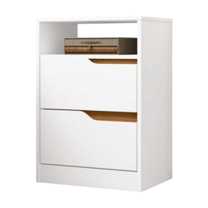 Mesa De Luz 2 Cajones Sole Blanco 4508