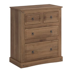 Cómoda 4 Cajones Línea Mexicana MEX028 Nogal