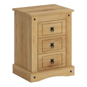 Mesa de luz 3 Cajones Línea Mexicana MEX036 Natural