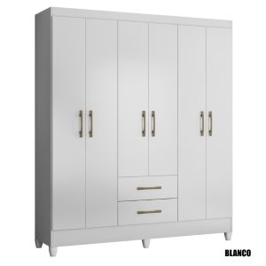 Placard 6 Puertas 2 Cajones Panama Blanco