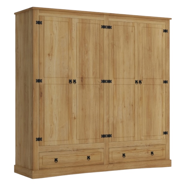 Ropero 4 Puertas Línea Mexicana MEX032 Natural