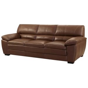 Sofá 3 Cuerpos Premium 100% Cuero Caramelo