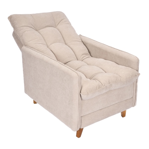 Poltrona Reclinable con Puff Montreal Beige - Imagen 3