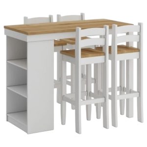 Desayunador 4 Bancos Linea Mexicana Mex038 Blanco