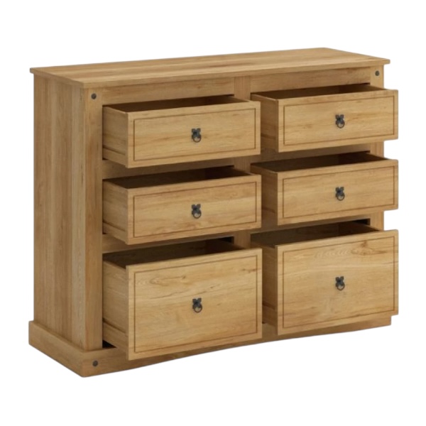 Cómoda 6 Cajones Línea Mexicana MEX029 Natural - Imagen 2