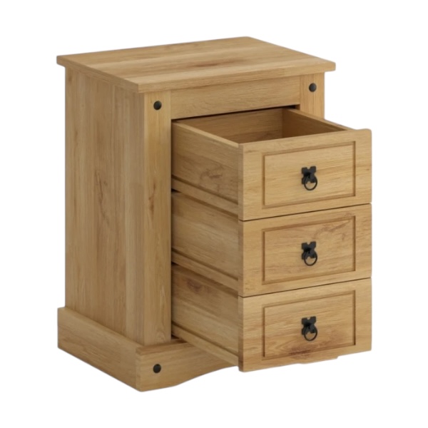 Mesa de luz 3 Cajones Línea Mexicana MEX036 Natural - Imagen 2