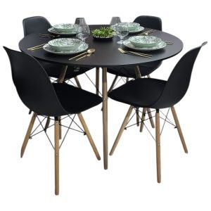 Comedor 4 Sillas Eames Negro