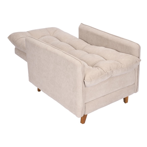 Poltrona Reclinable con Puff Montreal Beige - Imagen 4