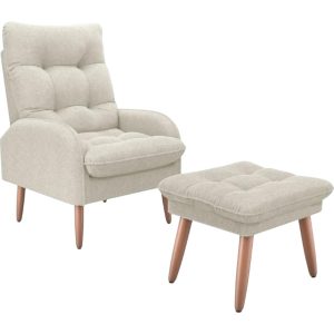 Poltrona + Puff Nantes Beige