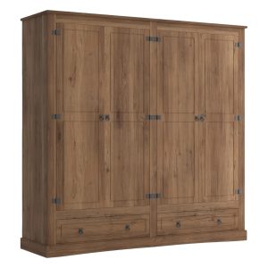 Ropero 4 Puertas Línea Mexicana MEX032 Nogal