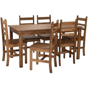 Juego de Comedor 6 Sillas Lucia MEX074 nogal