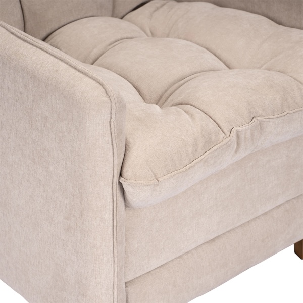 Poltrona Reclinable con Puff Montreal Beige - Imagen 2