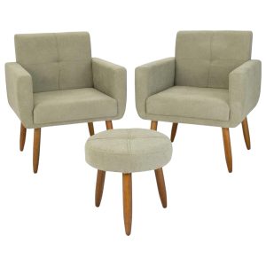 Dos Poltronas Havana + Puff Verde