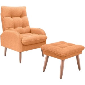 Poltrona + Puff Nantes Mostaza