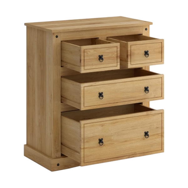 Cómoda 4 Cajones Línea Mexicana MEX028 Natural - Imagen 2