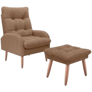 Poltrona + Puff Nantes Marrón