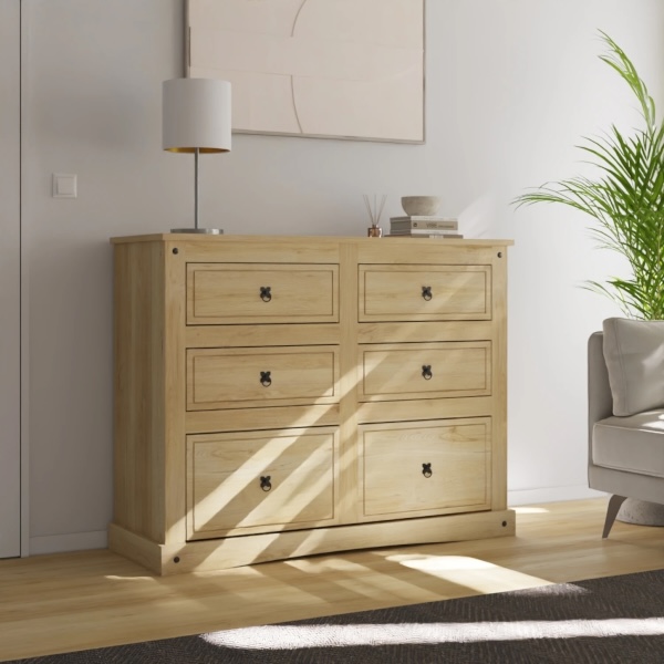 Cómoda 6 Cajones Línea Mexicana MEX029 Natural - Imagen 3