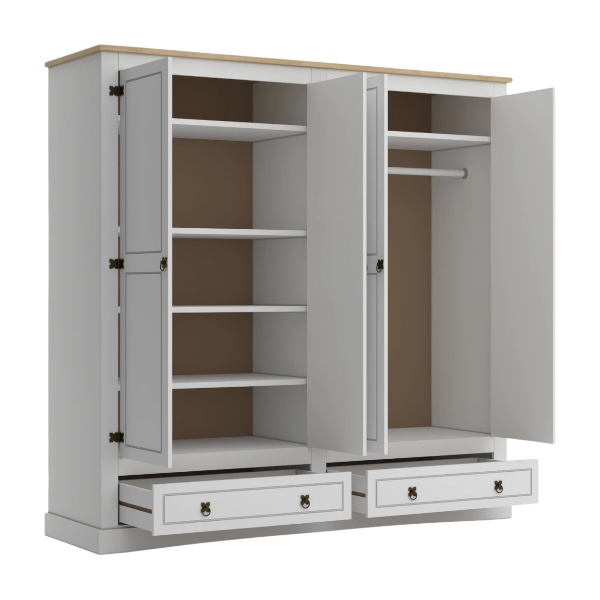 Ropero 4 Puertas Linea Mexicana MEX032 Blanco - Imagen 2