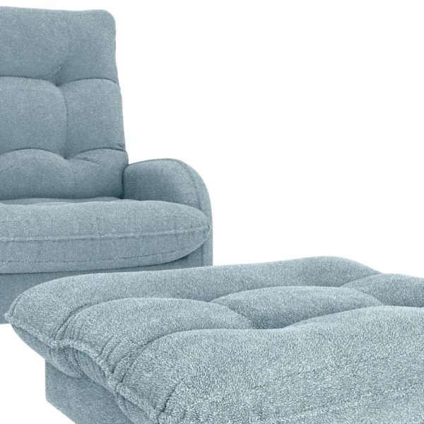 Poltrona + Puff Nantes Celeste - Imagen 2